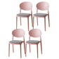 Scandinavian Plastic Armless Chair Indoor-Outdoor Open Back Chair Pink Fabric 4 Piece Set Clearhalo 'Dining Chairs' 'Dining Tables & Seating' 'dining_chair' 'furn' 'furn_dining_chair' 'Furniture' 'furniture_dining_chair' 'Kitchen & Dining Furniture' 5053954