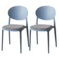 Scandinavian Plastic Armless Chair Indoor-Outdoor Open Back Chair Blue Fabric 2 Piece Set Clearhalo 'Dining Chairs' 'Dining Tables & Seating' 'dining_chair' 'furn' 'furn_dining_chair' 'Furniture' 'furniture_dining_chair' 'Kitchen & Dining Furniture' 5053956