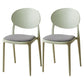 Scandinavian Plastic Armless Chair Indoor-Outdoor Open Back Chair Green Fabric 2 Piece Set Clearhalo 'Dining Chairs' 'Dining Tables & Seating' 'dining_chair' 'furn' 'furn_dining_chair' 'Furniture' 'furniture_dining_chair' 'Kitchen & Dining Furniture' 5053959