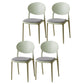 Scandinavian Plastic Armless Chair Indoor-Outdoor Open Back Chair Green Fabric 4 Piece Set Clearhalo 'Dining Chairs' 'Dining Tables & Seating' 'dining_chair' 'furn' 'furn_dining_chair' 'Furniture' 'furniture_dining_chair' 'Kitchen & Dining Furniture' 5053960