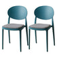 Scandinavian Plastic Armless Chair Indoor-Outdoor Open Back Chair Peacock Blue Fabric 2 Piece Set Clearhalo 'Dining Chairs' 'Dining Tables & Seating' 'dining_chair' 'furn' 'furn_dining_chair' 'Furniture' 'furniture_dining_chair' 'Kitchen & Dining Furniture' 5053965