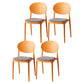 Scandinavian Plastic Armless Chair Indoor-Outdoor Open Back Chair Orange Fabric 4 Piece Set Clearhalo 'Dining Chairs' 'Dining Tables & Seating' 'dining_chair' 'furn' 'furn_dining_chair' 'Furniture' 'furniture_dining_chair' 'Kitchen & Dining Furniture' 5053972