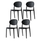 Scandinavian Plastic Armless Chair Indoor-Outdoor Open Back Chair Black Plastic & Acrylic 4 Piece Set Clearhalo 'Dining Chairs' 'Dining Tables & Seating' 'dining_chair' 'furn' 'furn_dining_chair' 'Furniture' 'furniture_dining_chair' 'Kitchen & Dining Furniture' 5053975