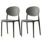 Scandinavian Plastic Armless Chair Indoor-Outdoor Open Back Chair Grey Plastic & Acrylic 2 Piece Set Clearhalo 'Dining Chairs' 'Dining Tables & Seating' 'dining_chair' 'furn' 'furn_dining_chair' 'Furniture' 'furniture_dining_chair' 'Kitchen & Dining Furniture' 5053977