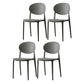 Scandinavian Plastic Armless Chair Indoor-Outdoor Open Back Chair Grey Plastic & Acrylic 4 Piece Set Clearhalo 'Dining Chairs' 'Dining Tables & Seating' 'dining_chair' 'furn' 'furn_dining_chair' 'Furniture' 'furniture_dining_chair' 'Kitchen & Dining Furniture' 5053978