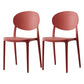 Scandinavian Plastic Armless Chair Indoor-Outdoor Open Back Chair Red Plastic & Acrylic 2 Piece Set Clearhalo 'Dining Chairs' 'Dining Tables & Seating' 'dining_chair' 'furn' 'furn_dining_chair' 'Furniture' 'furniture_dining_chair' 'Kitchen & Dining Furniture' 5053980