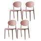 Scandinavian Plastic Armless Chair Indoor-Outdoor Open Back Chair Pink Plastic & Acrylic 4 Piece Set Clearhalo 'Dining Chairs' 'Dining Tables & Seating' 'dining_chair' 'furn' 'furn_dining_chair' 'Furniture' 'furniture_dining_chair' 'Kitchen & Dining Furniture' 5053984