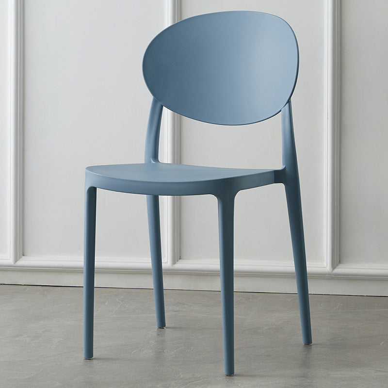 Scandinavian Plastic Armless Chair Indoor-Outdoor Open Back Chair Blue Plastic & Acrylic 1 Piece Clearhalo 'Dining Chairs' 'Dining Tables & Seating' 'dining_chair' 'furn' 'furn_dining_chair' 'Furniture' 'furniture_dining_chair' 'Kitchen & Dining Furniture' 5053985