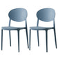 Scandinavian Plastic Armless Chair Indoor-Outdoor Open Back Chair Blue Plastic & Acrylic 2 Piece Set Clearhalo 'Dining Chairs' 'Dining Tables & Seating' 'dining_chair' 'furn' 'furn_dining_chair' 'Furniture' 'furniture_dining_chair' 'Kitchen & Dining Furniture' 5053986