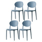 Scandinavian Plastic Armless Chair Indoor-Outdoor Open Back Chair Blue Plastic & Acrylic 4 Piece Set Clearhalo 'Dining Chairs' 'Dining Tables & Seating' 'dining_chair' 'furn' 'furn_dining_chair' 'Furniture' 'furniture_dining_chair' 'Kitchen & Dining Furniture' 5053987