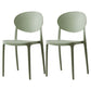 Scandinavian Plastic Armless Chair Indoor-Outdoor Open Back Chair Green Plastic & Acrylic 2 Piece Set Clearhalo 'Dining Chairs' 'Dining Tables & Seating' 'dining_chair' 'furn' 'furn_dining_chair' 'Furniture' 'furniture_dining_chair' 'Kitchen & Dining Furniture' 5053989