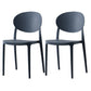 Scandinavian Plastic Armless Chair Indoor-Outdoor Open Back Chair Gray-Blue Plastic & Acrylic 2 Piece Set Clearhalo 'Dining Chairs' 'Dining Tables & Seating' 'dining_chair' 'furn' 'furn_dining_chair' 'Furniture' 'furniture_dining_chair' 'Kitchen & Dining Furniture' 5053998