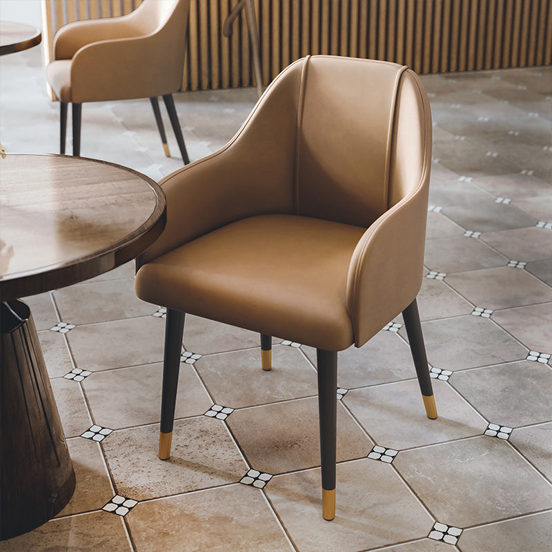 PU Leather Arm Chair Glam Style Dining Dining Arm Chair for Dining Room Clearhalo 'Dining Chairs' 'Dining Tables & Seating' 'dining_chair' 'furn' 'furn_dining_chair' 'Furniture' 'furniture_dining_chair' 'Kitchen & Dining Furniture' 5054007