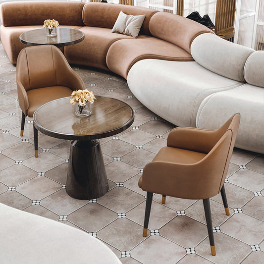 PU Leather Arm Chair Glam Style Dining Dining Arm Chair for Dining Room Clearhalo 'Dining Chairs' 'Dining Tables & Seating' 'dining_chair' 'furn' 'furn_dining_chair' 'Furniture' 'furniture_dining_chair' 'Kitchen & Dining Furniture' 5054011