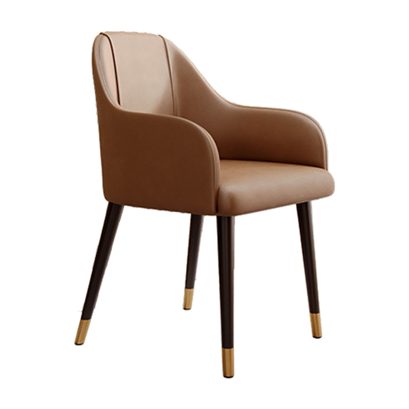 PU Leather Arm Chair Glam Style Dining Dining Arm Chair for Dining Room Clearhalo 'Dining Chairs' 'Dining Tables & Seating' 'dining_chair' 'furn' 'furn_dining_chair' 'Furniture' 'furniture_dining_chair' 'Kitchen & Dining Furniture' 5054013