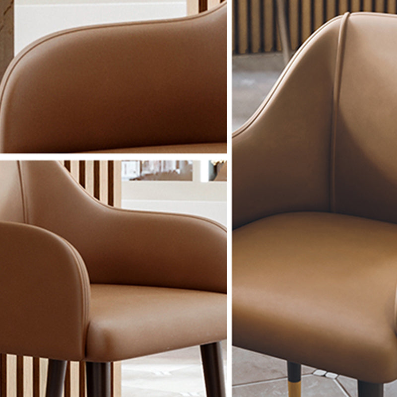 PU Leather Arm Chair Glam Style Dining Dining Arm Chair for Dining Room Clearhalo 'Dining Chairs' 'Dining Tables & Seating' 'dining_chair' 'furn' 'furn_dining_chair' 'Furniture' 'furniture_dining_chair' 'Kitchen & Dining Furniture' 5054015