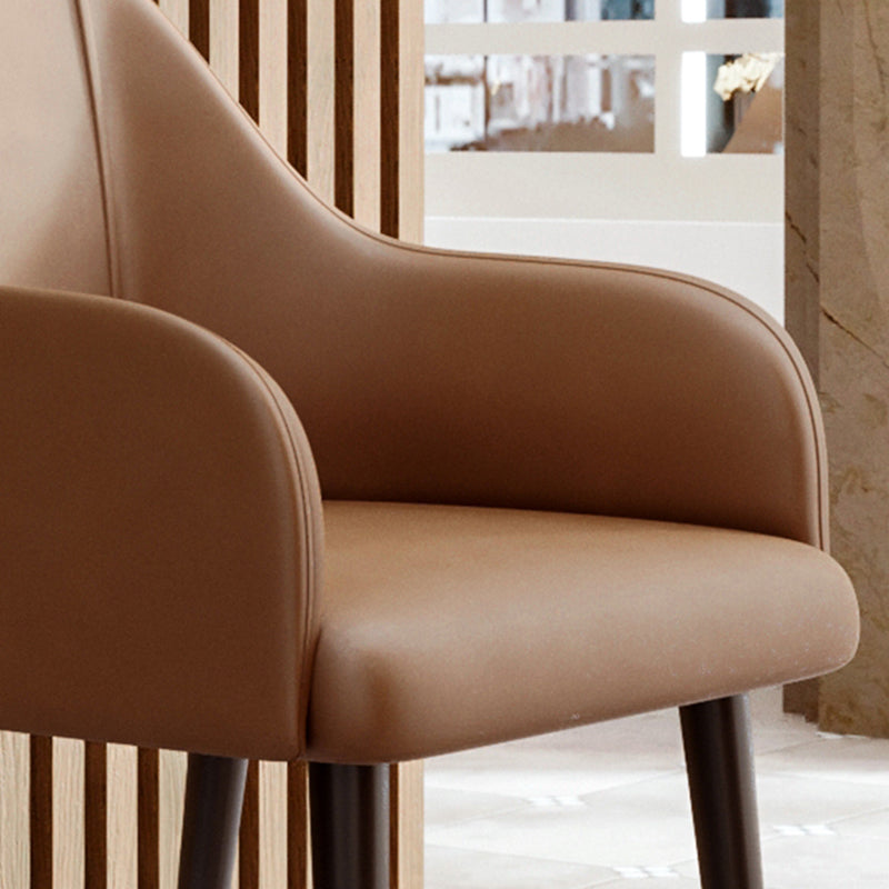 PU Leather Arm Chair Glam Style Dining Dining Arm Chair for Dining Room Clearhalo 'Dining Chairs' 'Dining Tables & Seating' 'dining_chair' 'furn' 'furn_dining_chair' 'Furniture' 'furniture_dining_chair' 'Kitchen & Dining Furniture' 5054017