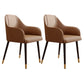 PU Leather Arm Chair Glam Style Dining Dining Arm Chair for Dining Room Brown 2 Piece Set Clearhalo 'Dining Chairs' 'Dining Tables & Seating' 'dining_chair' 'furn' 'furn_dining_chair' 'Furniture' 'furniture_dining_chair' 'Kitchen & Dining Furniture' 5054024