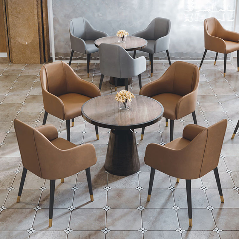 PU Leather Arm Chair Glam Style Dining Dining Arm Chair for Dining Room Clearhalo 'Dining Chairs' 'Dining Tables & Seating' 'dining_chair' 'furn' 'furn_dining_chair' 'Furniture' 'furniture_dining_chair' 'Kitchen & Dining Furniture' 5054026