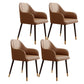 PU Leather Arm Chair Glam Style Dining Dining Arm Chair for Dining Room Brown 4 Piece Set Clearhalo 'Dining Chairs' 'Dining Tables & Seating' 'dining_chair' 'furn' 'furn_dining_chair' 'Furniture' 'furniture_dining_chair' 'Kitchen & Dining Furniture' 5054027
