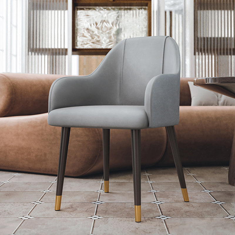 PU Leather Arm Chair Glam Style Dining Dining Arm Chair for Dining Room Clearhalo 'Dining Chairs' 'Dining Tables & Seating' 'dining_chair' 'furn' 'furn_dining_chair' 'Furniture' 'furniture_dining_chair' 'Kitchen & Dining Furniture' 5054028