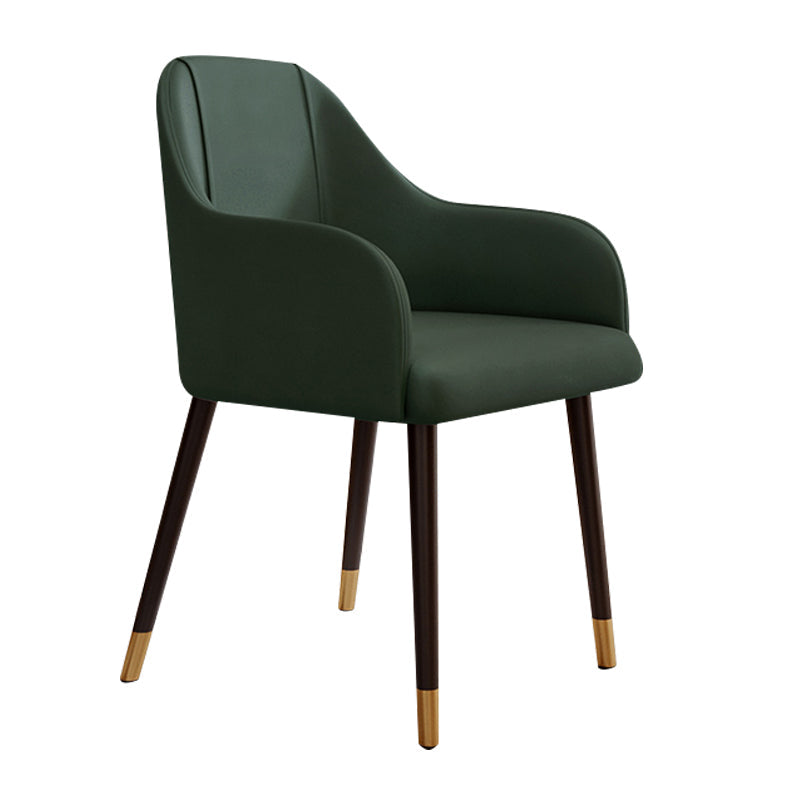 PU Leather Arm Chair Glam Style Dining Dining Arm Chair for Dining Room Green 1 Piece Clearhalo 'Dining Chairs' 'Dining Tables & Seating' 'dining_chair' 'furn' 'furn_dining_chair' 'Furniture' 'furniture_dining_chair' 'Kitchen & Dining Furniture' 5054029