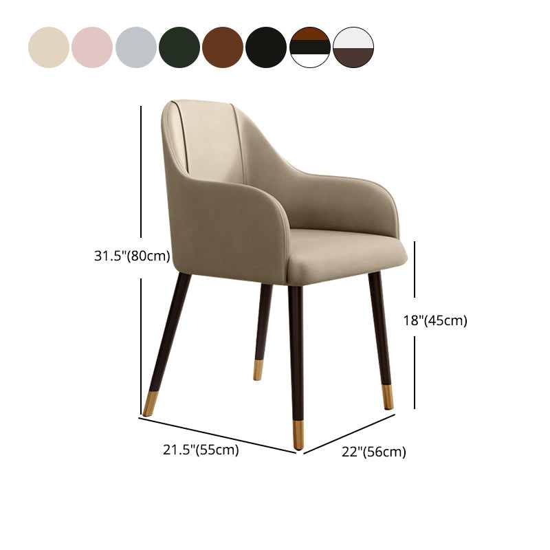 PU Leather Arm Chair Glam Style Dining Dining Arm Chair for Dining Room Clearhalo 'Dining Chairs' 'Dining Tables & Seating' 'dining_chair' 'furn' 'furn_dining_chair' 'Furniture' 'furniture_dining_chair' 'Kitchen & Dining Furniture' 5054042