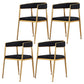 Glam Style Open Back Chair Upholstered Dining Arm Chair for Indoor Black 4 Piece Set Clearhalo 'Dining Chairs' 'Dining Tables & Seating' 'dining_chair' 'furn' 'furn_dining_chair' 'Furniture' 'furniture_dining_chair' 'Kitchen & Dining Furniture' 5054045