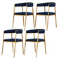 Glam Style Open Back Chair Upholstered Dining Arm Chair for Indoor Blue 4 Piece Set Clearhalo 'Dining Chairs' 'Dining Tables & Seating' 'dining_chair' 'furn' 'furn_dining_chair' 'Furniture' 'furniture_dining_chair' 'Kitchen & Dining Furniture' 5054061