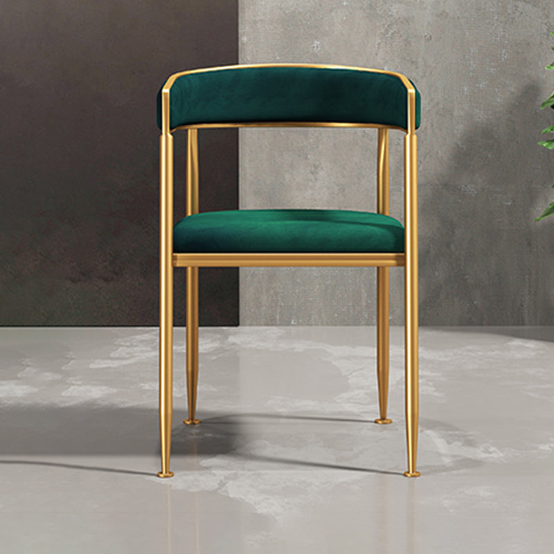 Glam Style Open Back Chair Upholstered Dining Arm Chair for Indoor Clearhalo 'Dining Chairs' 'Dining Tables & Seating' 'dining_chair' 'furn' 'furn_dining_chair' 'Furniture' 'furniture_dining_chair' 'Kitchen & Dining Furniture' 5054062