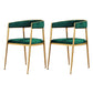 Glam Style Open Back Chair Upholstered Dining Arm Chair for Indoor Green 2 Piece Set Clearhalo 'Dining Chairs' 'Dining Tables & Seating' 'dining_chair' 'furn' 'furn_dining_chair' 'Furniture' 'furniture_dining_chair' 'Kitchen & Dining Furniture' 5054063