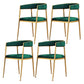 Glam Style Open Back Chair Upholstered Dining Arm Chair for Indoor Green 4 Piece Set Clearhalo 'Dining Chairs' 'Dining Tables & Seating' 'dining_chair' 'furn' 'furn_dining_chair' 'Furniture' 'furniture_dining_chair' 'Kitchen & Dining Furniture' 5054064