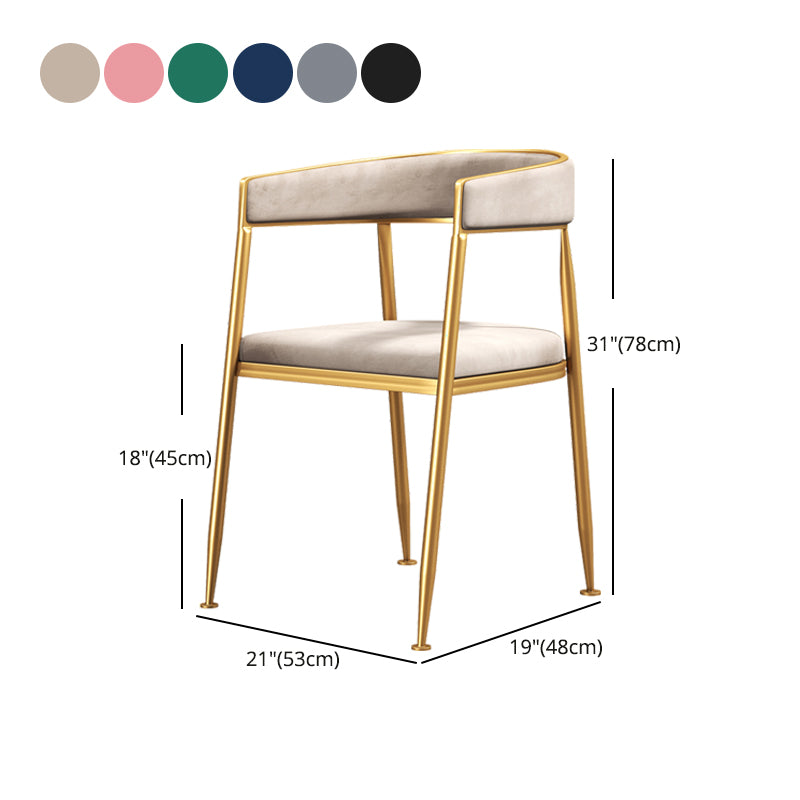 Glam Style Open Back Chair Upholstered Dining Arm Chair for Indoor Clearhalo 'Dining Chairs' 'Dining Tables & Seating' 'dining_chair' 'furn' 'furn_dining_chair' 'Furniture' 'furniture_dining_chair' 'Kitchen & Dining Furniture' 5054065