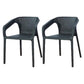 Plastic Contemporary Arm Chair Kitchen Dining Room Crossback Chair Black 2 Piece Set Clearhalo 'Dining Chairs' 'Dining Tables & Seating' 'dining_chair' 'furn' 'furn_dining_chair' 'Furniture' 'furniture_dining_chair' 'Kitchen & Dining Furniture' 5054067