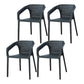 Plastic Contemporary Arm Chair Kitchen Dining Room Crossback Chair Black 4 Piece Set Clearhalo 'Dining Chairs' 'Dining Tables & Seating' 'dining_chair' 'furn' 'furn_dining_chair' 'Furniture' 'furniture_dining_chair' 'Kitchen & Dining Furniture' 5054069