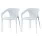 Plastic Contemporary Arm Chair Kitchen Dining Room Crossback Chair White 2 Piece Set Clearhalo 'Dining Chairs' 'Dining Tables & Seating' 'dining_chair' 'furn' 'furn_dining_chair' 'Furniture' 'furniture_dining_chair' 'Kitchen & Dining Furniture' 5054079