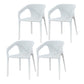 Plastic Contemporary Arm Chair Kitchen Dining Room Crossback Chair White 4 Piece Set Clearhalo 'Dining Chairs' 'Dining Tables & Seating' 'dining_chair' 'furn' 'furn_dining_chair' 'Furniture' 'furniture_dining_chair' 'Kitchen & Dining Furniture' 5054081