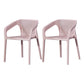 Plastic Contemporary Arm Chair Kitchen Dining Room Crossback Chair Pink 2 Piece Set Clearhalo 'Dining Chairs' 'Dining Tables & Seating' 'dining_chair' 'furn' 'furn_dining_chair' 'Furniture' 'furniture_dining_chair' 'Kitchen & Dining Furniture' 5054087