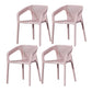 Plastic Contemporary Arm Chair Kitchen Dining Room Crossback Chair Pink 4 Piece Set Clearhalo 'Dining Chairs' 'Dining Tables & Seating' 'dining_chair' 'furn' 'furn_dining_chair' 'Furniture' 'furniture_dining_chair' 'Kitchen & Dining Furniture' 5054088