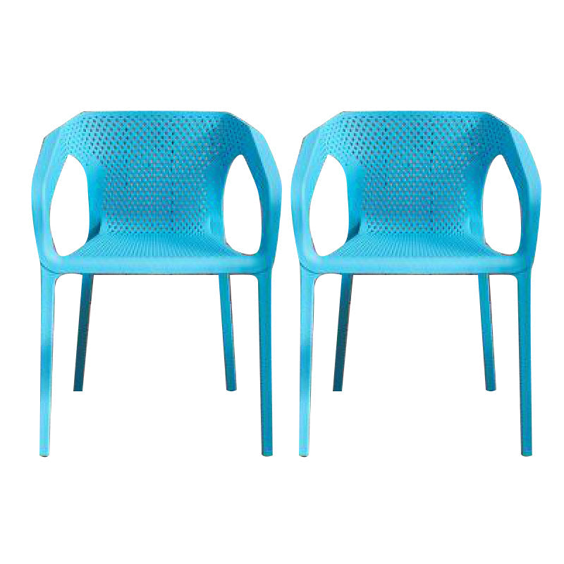 Plastic Contemporary Arm Chair Kitchen Dining Room Crossback Chair Light Blue 2 Piece Set Clearhalo 'Dining Chairs' 'Dining Tables & Seating' 'dining_chair' 'furn' 'furn_dining_chair' 'Furniture' 'furniture_dining_chair' 'Kitchen & Dining Furniture' 5054091