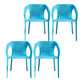 Plastic Contemporary Arm Chair Kitchen Dining Room Crossback Chair Light Blue 4 Piece Set Clearhalo 'Dining Chairs' 'Dining Tables & Seating' 'dining_chair' 'furn' 'furn_dining_chair' 'Furniture' 'furniture_dining_chair' 'Kitchen & Dining Furniture' 5054093