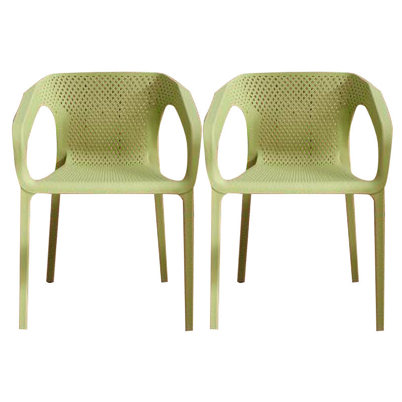 Plastic Contemporary Arm Chair Kitchen Dining Room Crossback Chair Light Green 2 Piece Set Clearhalo 'Dining Chairs' 'Dining Tables & Seating' 'dining_chair' 'furn' 'furn_dining_chair' 'Furniture' 'furniture_dining_chair' 'Kitchen & Dining Furniture' 5054094