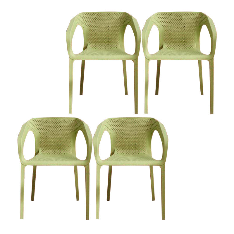 Plastic Contemporary Arm Chair Kitchen Dining Room Crossback Chair Light Green 4 Piece Set Clearhalo 'Dining Chairs' 'Dining Tables & Seating' 'dining_chair' 'furn' 'furn_dining_chair' 'Furniture' 'furniture_dining_chair' 'Kitchen & Dining Furniture' 5054096