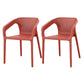 Plastic Contemporary Arm Chair Kitchen Dining Room Crossback Chair Burgundy 2 Piece Set Clearhalo 'Dining Chairs' 'Dining Tables & Seating' 'dining_chair' 'furn' 'furn_dining_chair' 'Furniture' 'furniture_dining_chair' 'Kitchen & Dining Furniture' 5054097