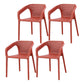 Plastic Contemporary Arm Chair Kitchen Dining Room Crossback Chair Burgundy 4 Piece Set Clearhalo 'Dining Chairs' 'Dining Tables & Seating' 'dining_chair' 'furn' 'furn_dining_chair' 'Furniture' 'furniture_dining_chair' 'Kitchen & Dining Furniture' 5054098