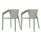 Plastic Contemporary Arm Chair Kitchen Dining Room Crossback Chair Gray-Green 2 Piece Set Clearhalo 'Dining Chairs' 'Dining Tables & Seating' 'dining_chair' 'furn' 'furn_dining_chair' 'Furniture' 'furniture_dining_chair' 'Kitchen & Dining Furniture' 5054099