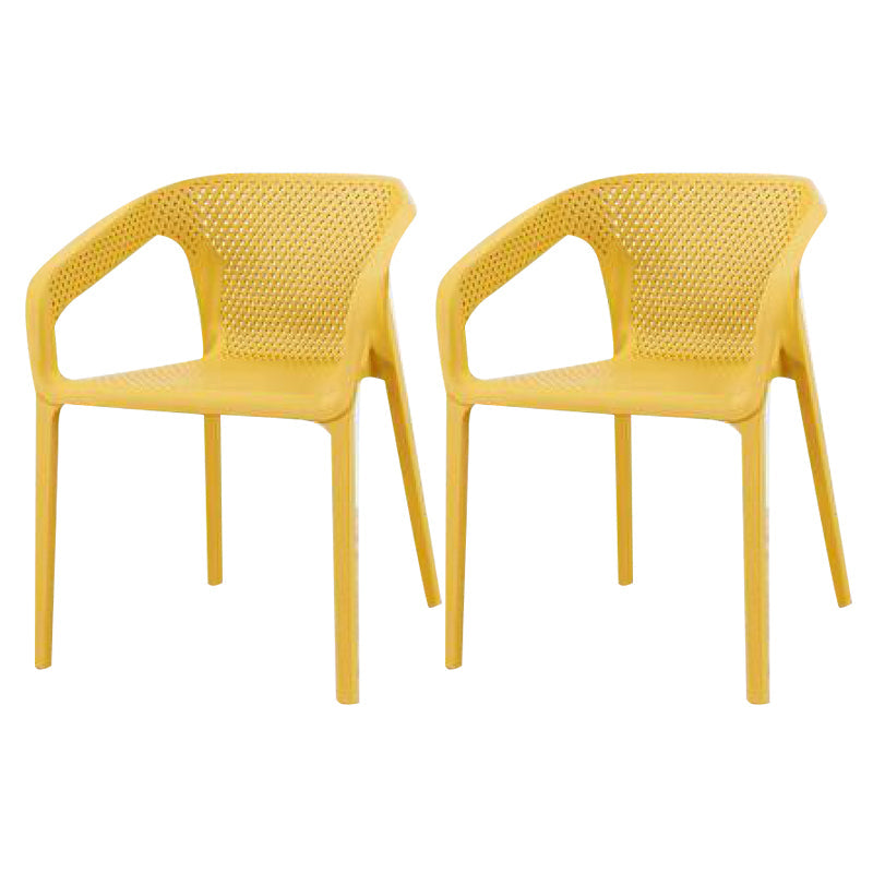 Plastic Contemporary Arm Chair Kitchen Dining Room Crossback Chair Ginger 2 Piece Set Clearhalo 'Dining Chairs' 'Dining Tables & Seating' 'dining_chair' 'furn' 'furn_dining_chair' 'Furniture' 'furniture_dining_chair' 'Kitchen & Dining Furniture' 5054101