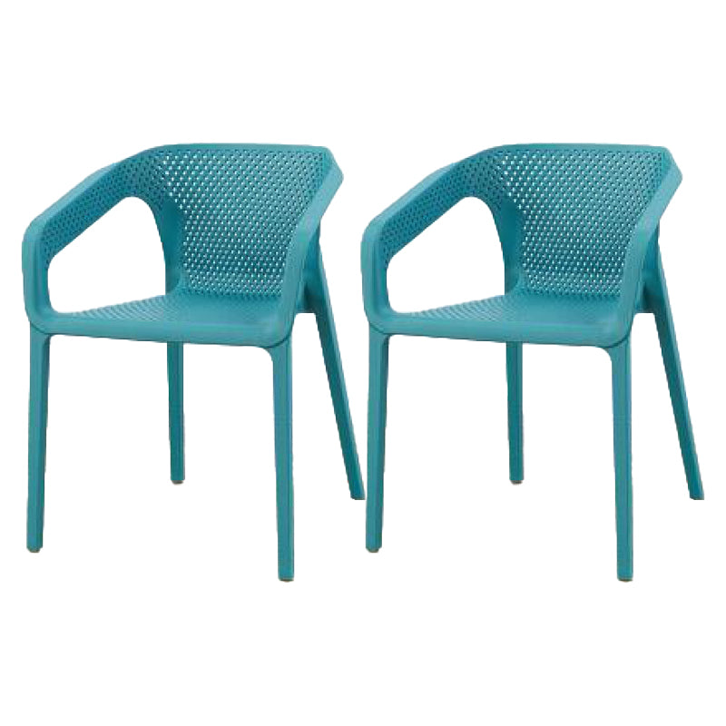 Plastic Contemporary Arm Chair Kitchen Dining Room Crossback Chair Dark Blue 2 Piece Set Clearhalo 'Dining Chairs' 'Dining Tables & Seating' 'dining_chair' 'furn' 'furn_dining_chair' 'Furniture' 'furniture_dining_chair' 'Kitchen & Dining Furniture' 5054103