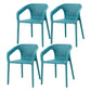 Plastic Contemporary Arm Chair Kitchen Dining Room Crossback Chair Dark Blue 4 Piece Set Clearhalo 'Dining Chairs' 'Dining Tables & Seating' 'dining_chair' 'furn' 'furn_dining_chair' 'Furniture' 'furniture_dining_chair' 'Kitchen & Dining Furniture' 5054104