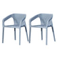 Plastic Contemporary Arm Chair Kitchen Dining Room Crossback Chair Gray Blue 2 Piece Set Clearhalo 'Dining Chairs' 'Dining Tables & Seating' 'dining_chair' 'furn' 'furn_dining_chair' 'Furniture' 'furniture_dining_chair' 'Kitchen & Dining Furniture' 5054105